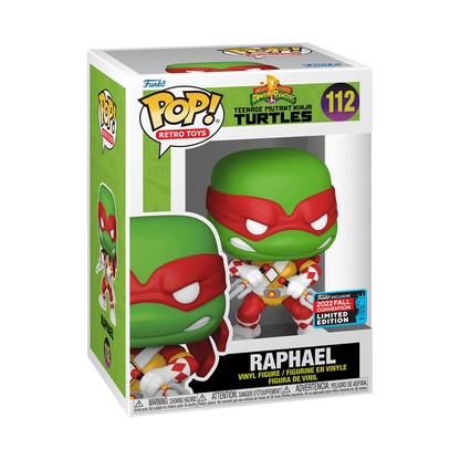 Raphael as Mighty Morphin Power Ranger Funko Pop! #112 New York Comic Con 2022 Shared Exclusive stock photo in-box