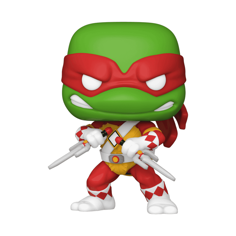 Raphael as Mighty Morphin Power Ranger Funko Pop! #112 New York Comic Con 2022 Shared Exclusive stock photo out-of-box