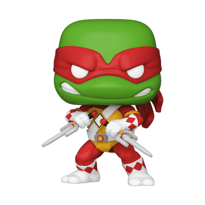 Raphael as Mighty Morphin Power Ranger Funko Pop! #112 New York Comic Con 2022 Shared Exclusive stock photo out-of-box