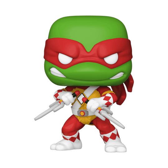 Raphael as Mighty Morphin Power Ranger Funko Pop! #112 New York Comic Con 2022 Shared Exclusive stock photo out-of-box
