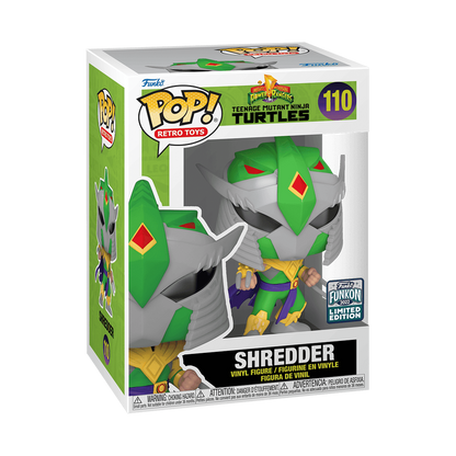 Shredder as Mighty Morphin Power Ranger Funko Pop! #110 FunKon Limited Edition 2022 stock photo in-box