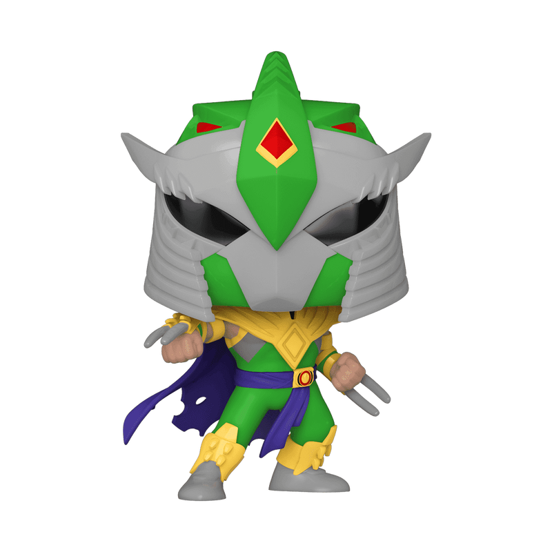 Shredder as Mighty Morphin Power Ranger Funko Pop! #110 FunKon Limited Edition 2022 stock photo out-of-box