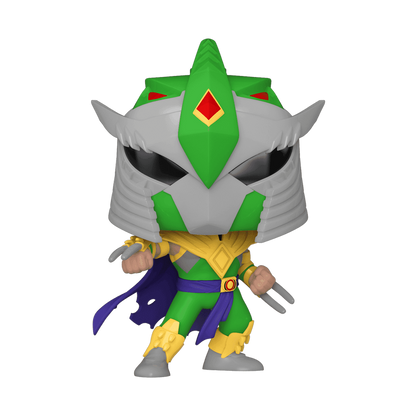 Shredder as Mighty Morphin Power Ranger Funko Pop! #110 FunKon Limited Edition 2022 stock photo out-of-box