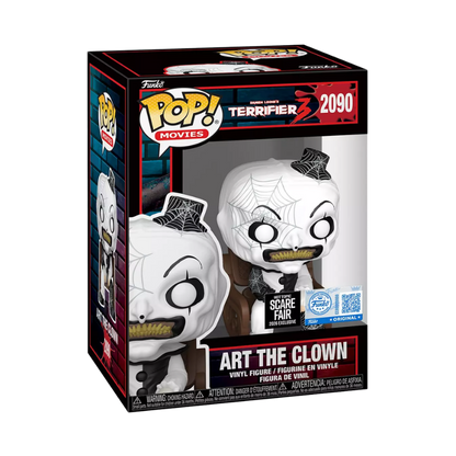 Stock photo of Terrifier 3 Funko Pop! Art the Clown #2090 Hot Topic Scare Fair 2026 Exclusive in box.