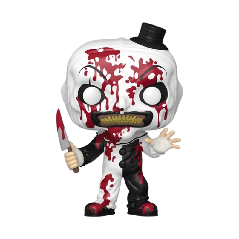 Funko Pop! Terrifier 3 Art the Clown #1948 Chase Entertainment Earth Exclusive figure from the complete set shown outside the packaging