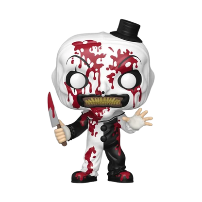 Funko Pop! Terrifier 3 Art the Clown #1948 Chase Entertainment Earth Exclusive figure from the complete set shown outside the packaging