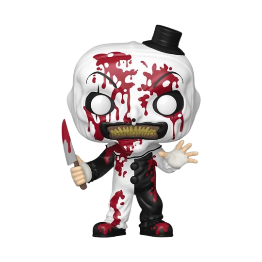 Funko Pop! Terrifier 3 Art the Clown #1948 Chase Entertainment Earth Exclusive figure from the complete set shown outside the packaging