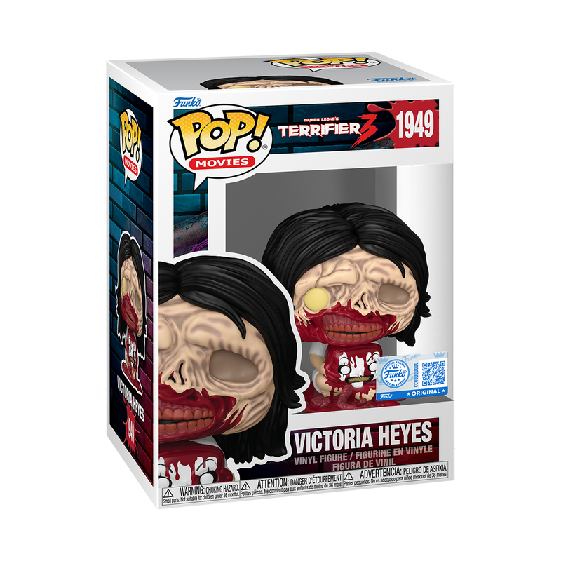 Funko Pop! Terrifier 3 Victoria Heyes #1949 Entertainment Earth Exclusive figure from the complete set shown inside original retail packaging