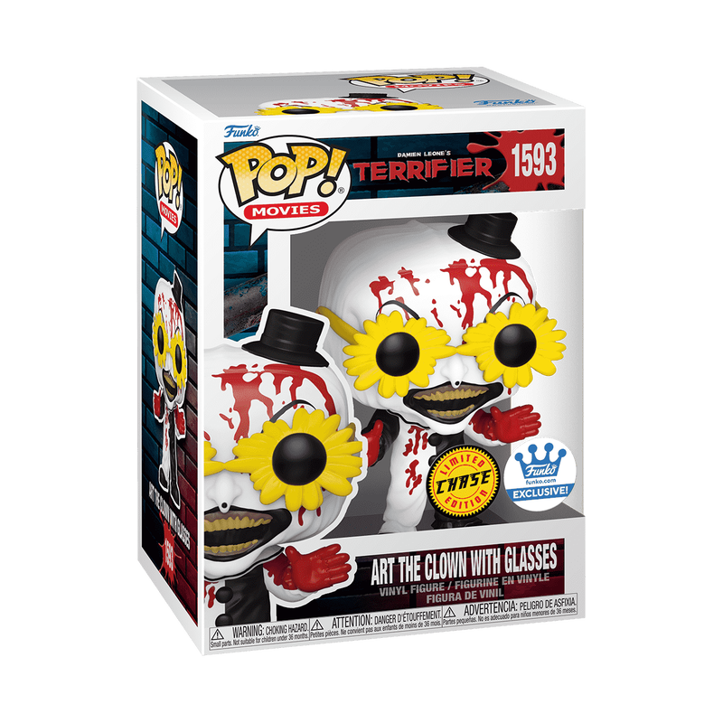 Art the Clown with Glasses Exclusive Chase Funko Pop! #1593 stock photo in-box Terrifier