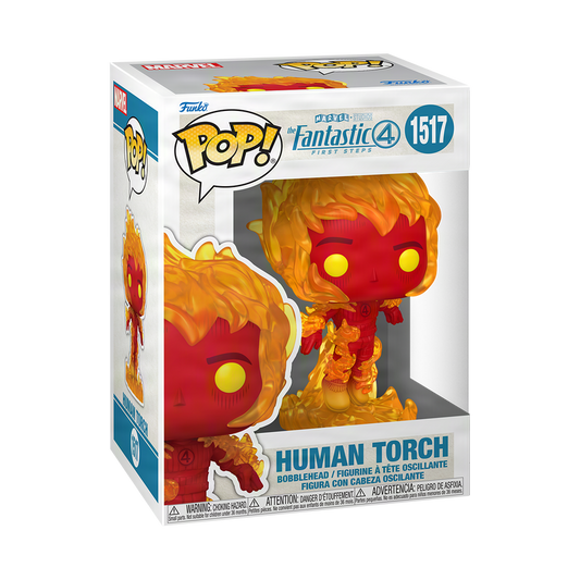 Human Torch Funko Pop! #1517 stock photo in-box from The Fantastic Four: First Steps