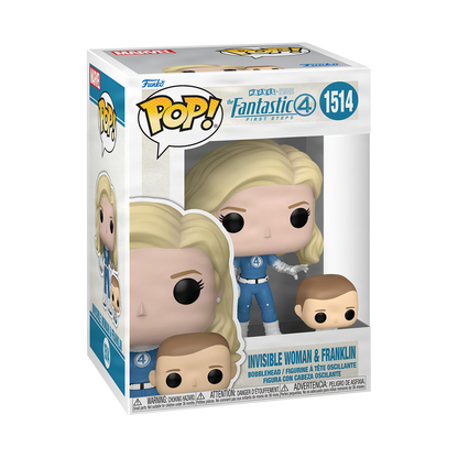Invisible Woman & Franklin Funko Pop! #1514 stock photo in-box from The Fantastic Four: First Steps
