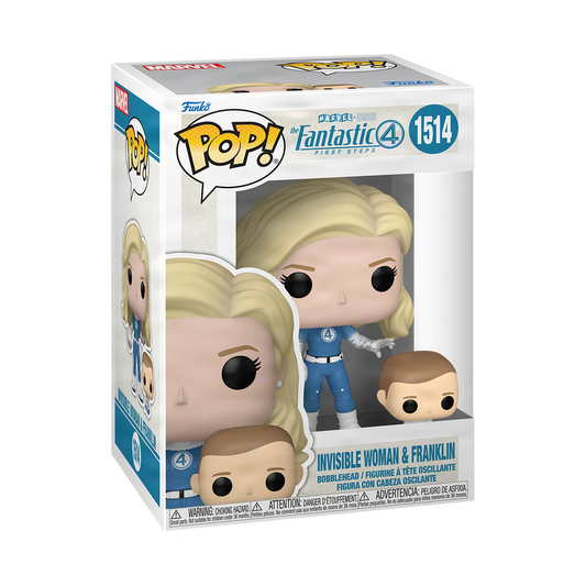 Invisible Woman & Franklin Funko Pop! #1514 stock photo in-box from The Fantastic Four: First Steps
