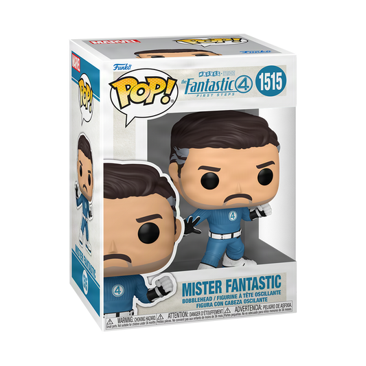 Mister Fantastic Funko Pop! #1515 stock photo in-box from The Fantastic Four: First Steps
