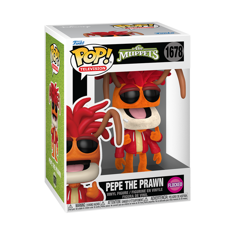 Pepe the Prawn (Flocked) Funko Pop! #1678 in box packaging from The Muppets