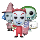 Barrel #1810 Lock #1811 and Shock #1812 EE Exclusive Glow Funko Pop! set stock photo out-of-box from The Nightmare Before Christmas