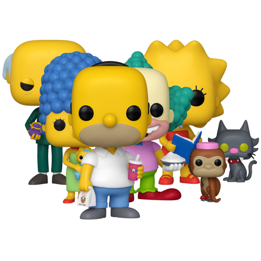 The Simpsons Homer Marge Maggie Lisa Snowball Mr. Burns Krusty Mr. Teeny Funko Pop Figure Set