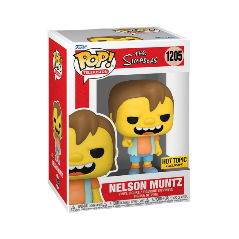 Nelson Muntz Funko Pop! #1205 Hot Topic Exclusive stock photo in-box from The Simpsons
