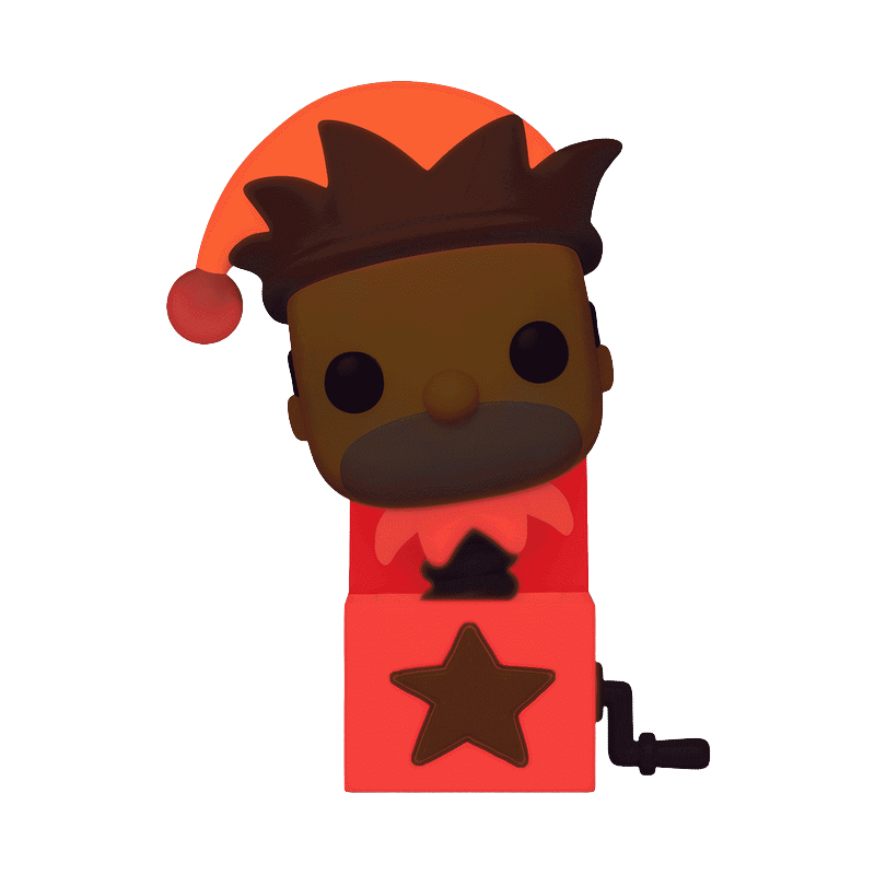 Jack-In-The-Box Homer Funko Pop! #1031 Glow stock photo glowing in the dark from The Simpsons Treehouse of Horror