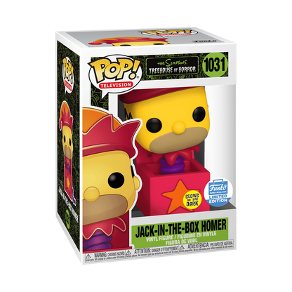 Jack-In-The-Box Homer Funko Pop! #1031 Glow stock photo in-box from The Simpsons Treehouse of Horror