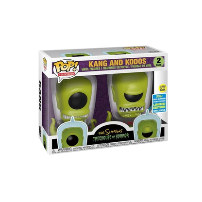Kang and Kodos Glow Funko Pop! 2-Pack 2019 Summer Convention Exclusive stock photo in-box from The Simpsons Treehouse of Horror