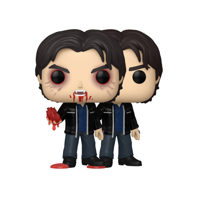 Damon Salvatore Funko Pop! #1975 Chase and Common Bundle featuring both collectible variants out-of-box from The Vampire Diaries
