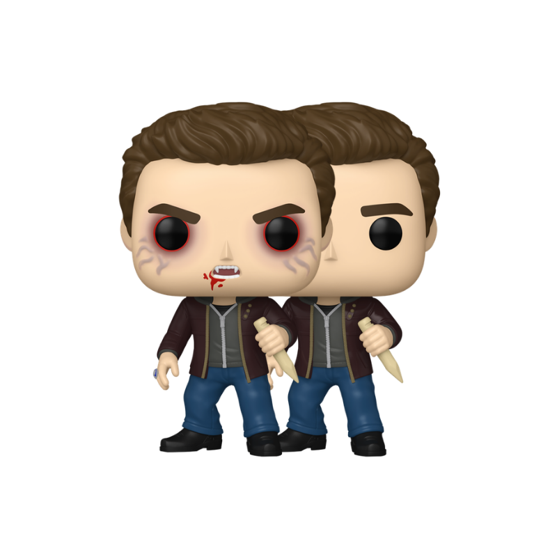 Stefan Salvatore Funko Pop! #1977 Chase and Common Bundle featuring both variants out-of-box from The Vampire Diaries