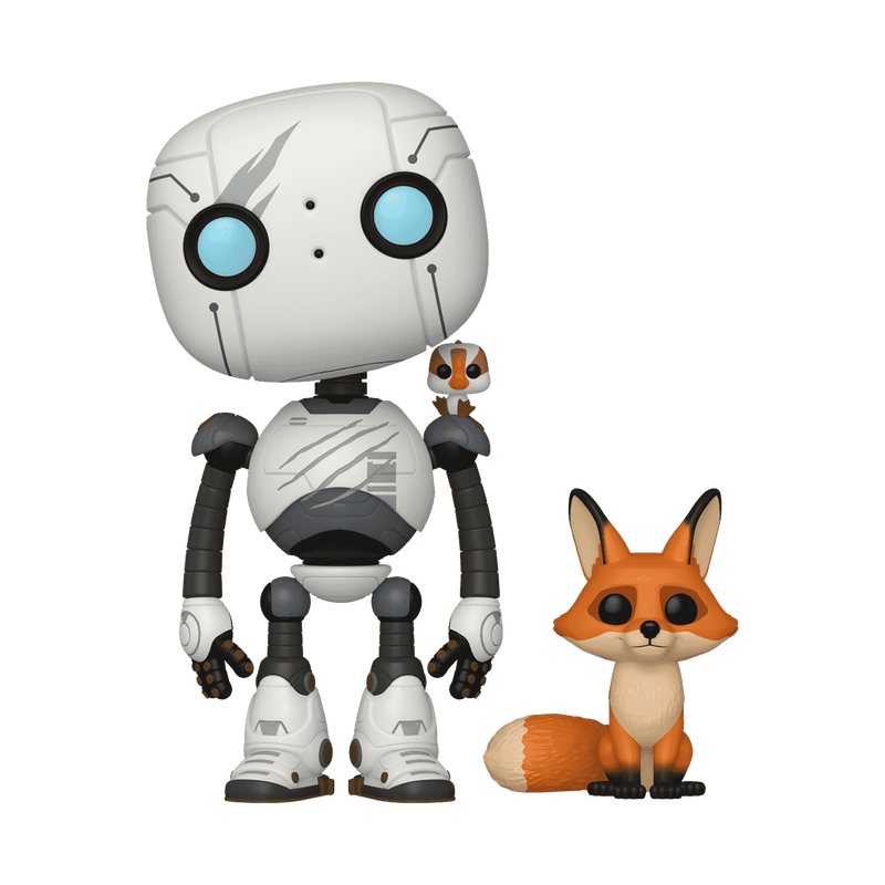 The Wild Robot Roz With Fink And Brightbill Funko Pop Figure