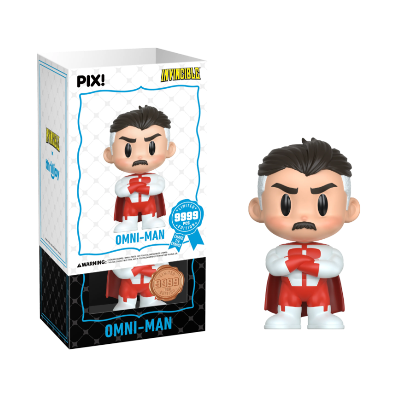 Omni-Man Hero Stance Thrilljoy PIX! stock photo with sleeve from Invincible