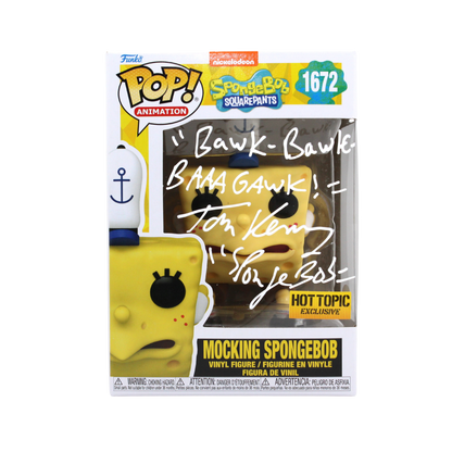Tom Kenny Signed Mocking Spongebob Funko Pop Hot Topic Exclusive Figure