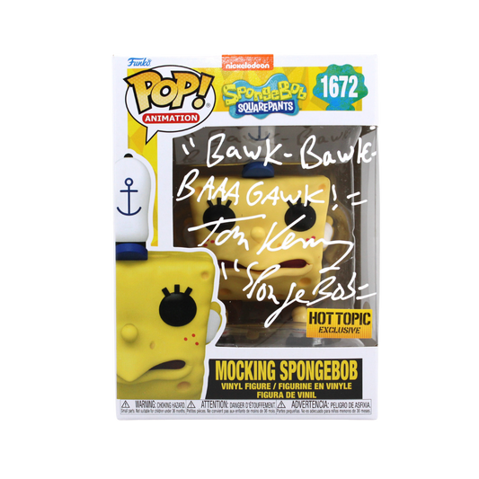 Tom Kenny Signed Mocking Spongebob Funko Pop Hot Topic Exclusive Figure