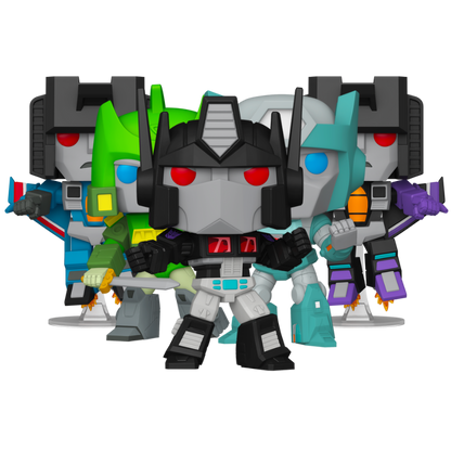 Transformers Retro Toys Funko Pop set with Springer Kup Nemesis Prime Skywarp and Thundercracker Chase figures out of box