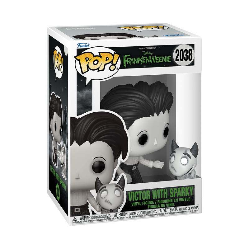 Funko Pop! Disney Frankenweenie Victor with Sparky #2038 Funko Pop box packaging front view