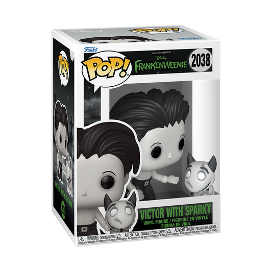 Funko Pop! Disney Frankenweenie Victor with Sparky #2038 Funko Pop box packaging front view