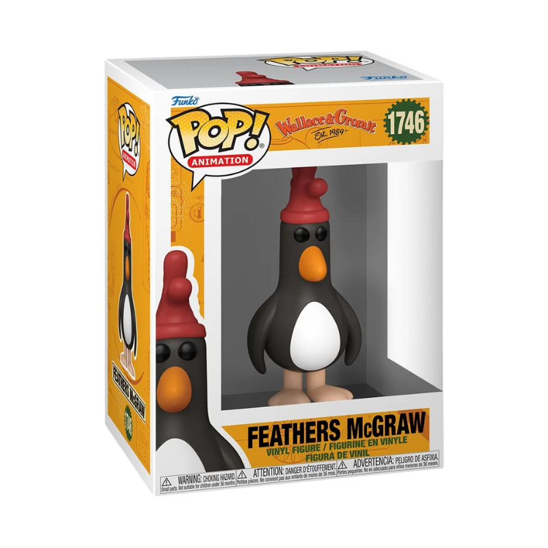 Feathers McGraw Funko Pop! #1746 in box packaging from Wallace & Gromit