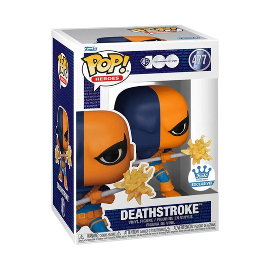 WB100 Deathstroke Funko Pop! #477 Funko Exclusive in box packaging