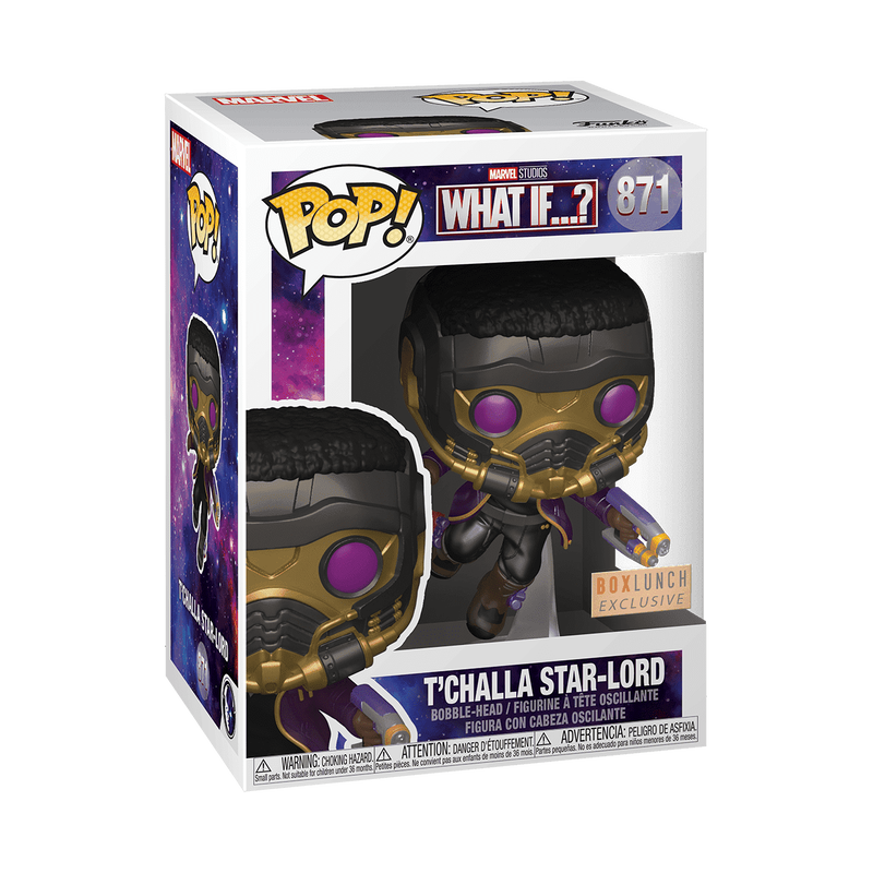 What if? T'Challa Star-Lord Box Lunch Exclusive Funko Pop Packaging