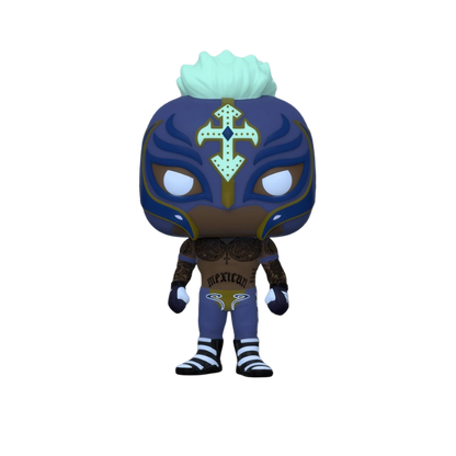 Rey Mysterio Funko Pop! #93 Amazon Exclusive Glow stock photo glowing in the dark from WWE
