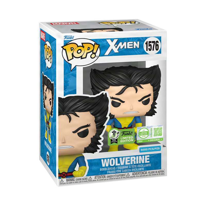 Wolverine Classic Unmasked Funko Pop! #1576 Emerald City Comic Con Official Convention Sticker stock photo in-box from X-Men