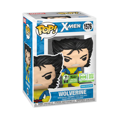 Wolverine Classic Unmasked Funko Pop! #1576 Emerald City Comic Con Official Convention Sticker stock photo in-box from X-Men