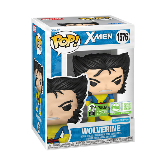 Wolverine Classic Unmasked Funko Pop! #1576 Emerald City Comic Con Official Convention Sticker stock photo in-box from X-Men