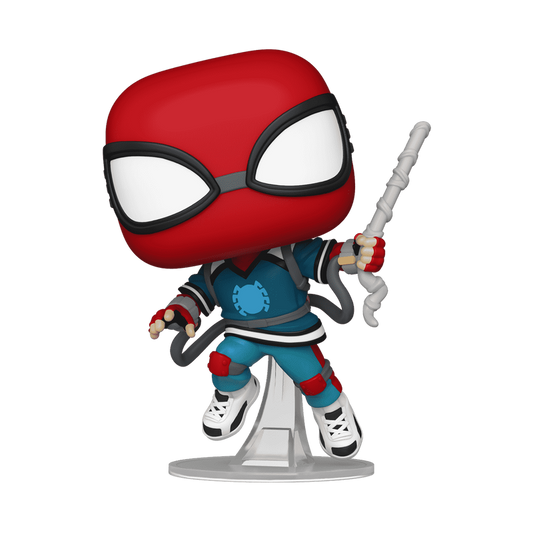 Spider-Man Homemade Suit Funko Pop! #1527 stock photo out-of-box from Marvel Animation's Your Friendly Neighborhood Spider-Man